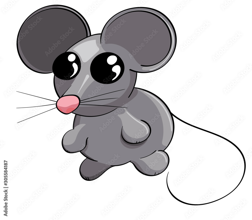 Obraz premium Cute Cartoon Mouse