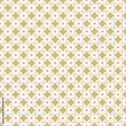 Canvas Print Golden abstract geometric seamless pattern in oriental style