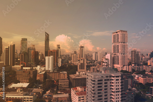 city skyline at sunset © banlai