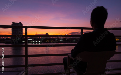 Photography Travelers are watching the morning view.