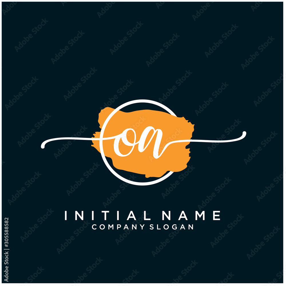 QA Initial handwriting logo design with brush circle. Logo for fashion,photography, wedding, beauty, business