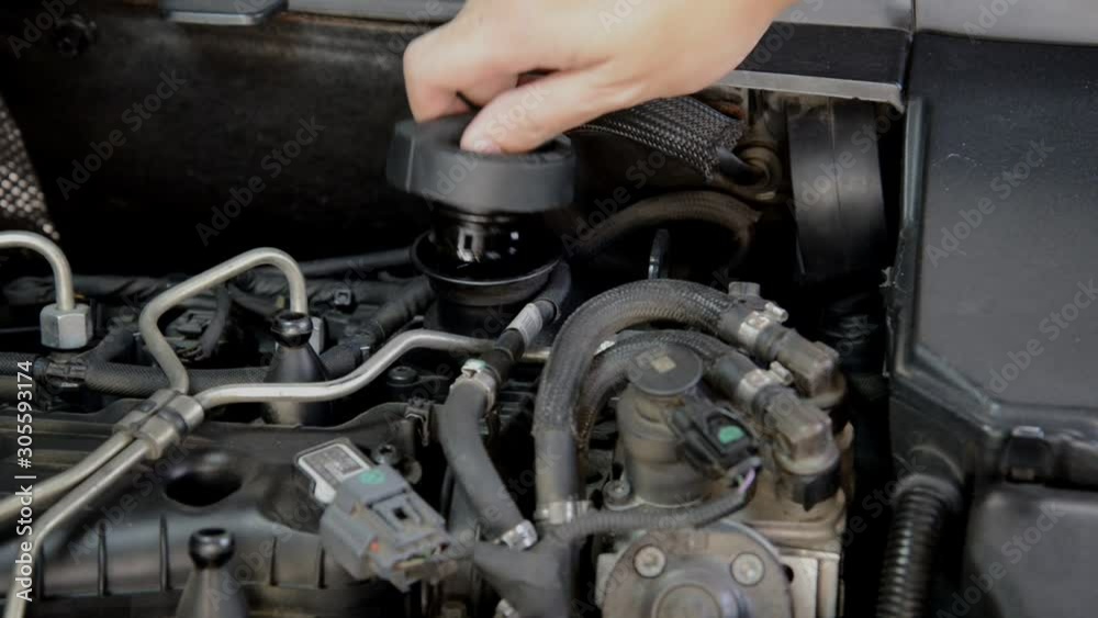 Open engine oil cap to check and maintenance Open engine oil cap to check and maintenance