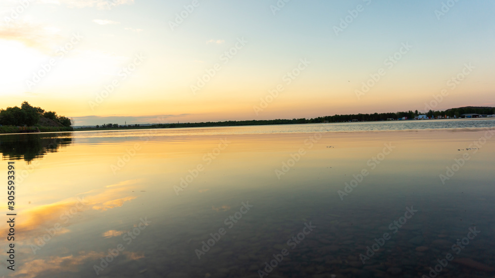 sunset on lake sunset on lake