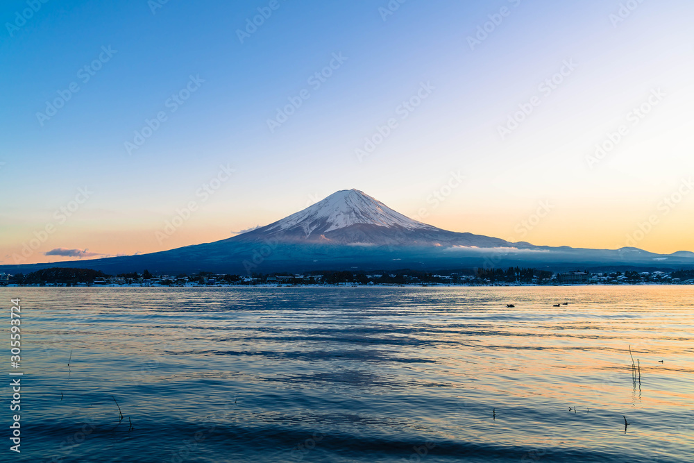 Mountain Fuji San at Kawaguchiko Lake. Mountain Fuji San at Kawaguchiko Lake.