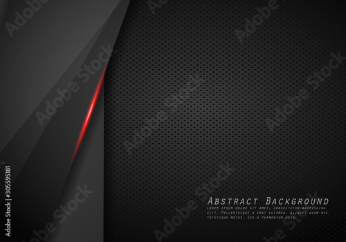 Abstract vector background with dark gray metal layers. graphic template design. Technology background with metallic banner.