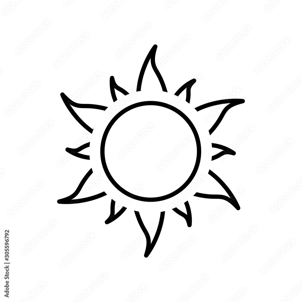 sun hot line style icon