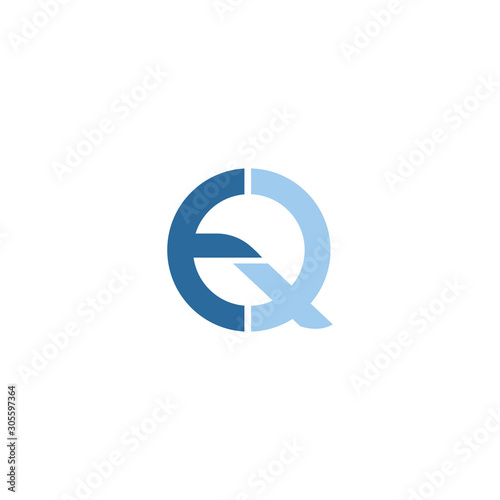 Initial letter eq or qe logo vector templates photo