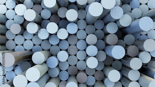 Abstract 3D illustration of colorful cylinders background