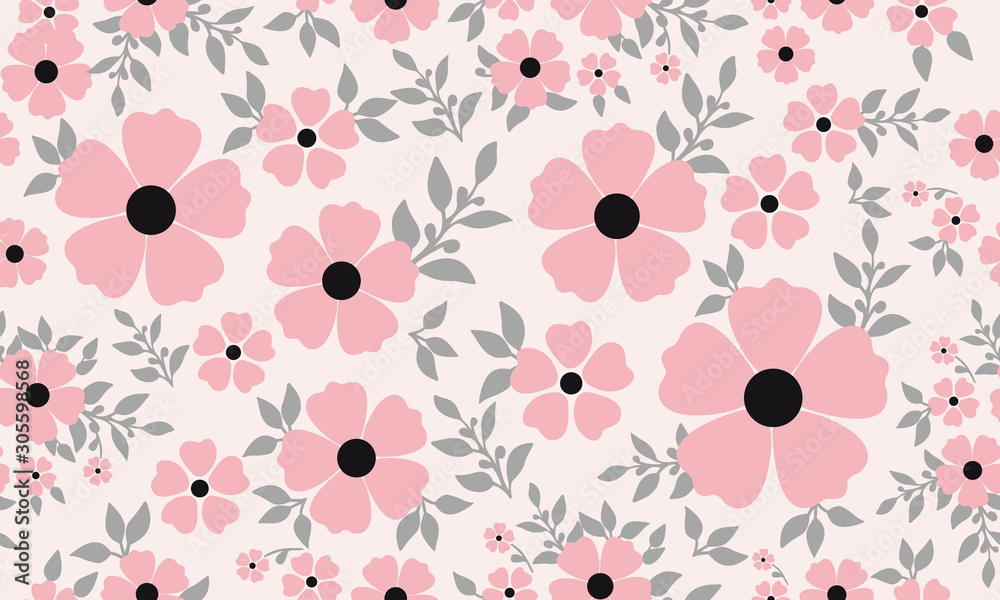 Seamless floral pattern with leaf flower on light background. Seamless floral pattern with leaf flower on light background.