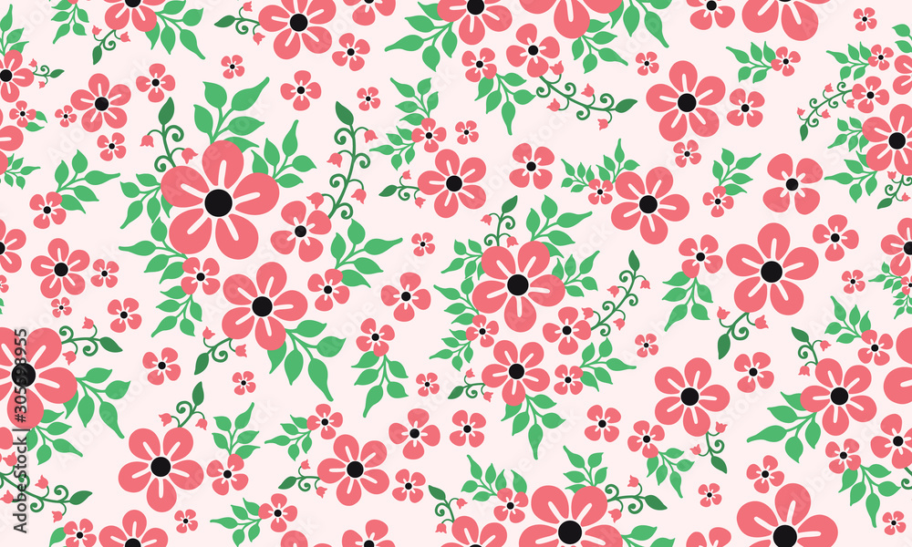 Ornamental seamless floral pattern, beautiful colors background.