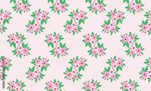 Motif leaf flower, classic vintage floral pattern background. © StockFloral