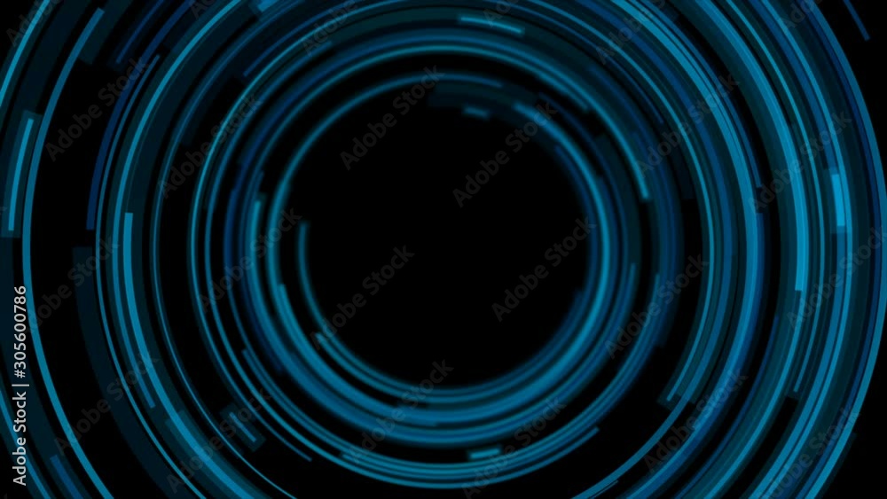Dark blue circular lines abstract futuristic technology motion background. Seamless looping. Video animation Ultra HD 4K 3840x2160