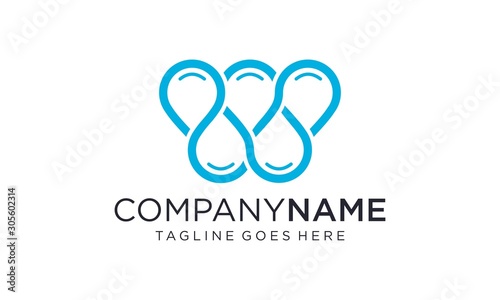 Water drop logo design vector on white background