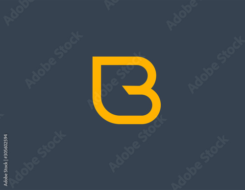 Free Download Creative linear yellow simple logo letter B for your company - GFXLoad
