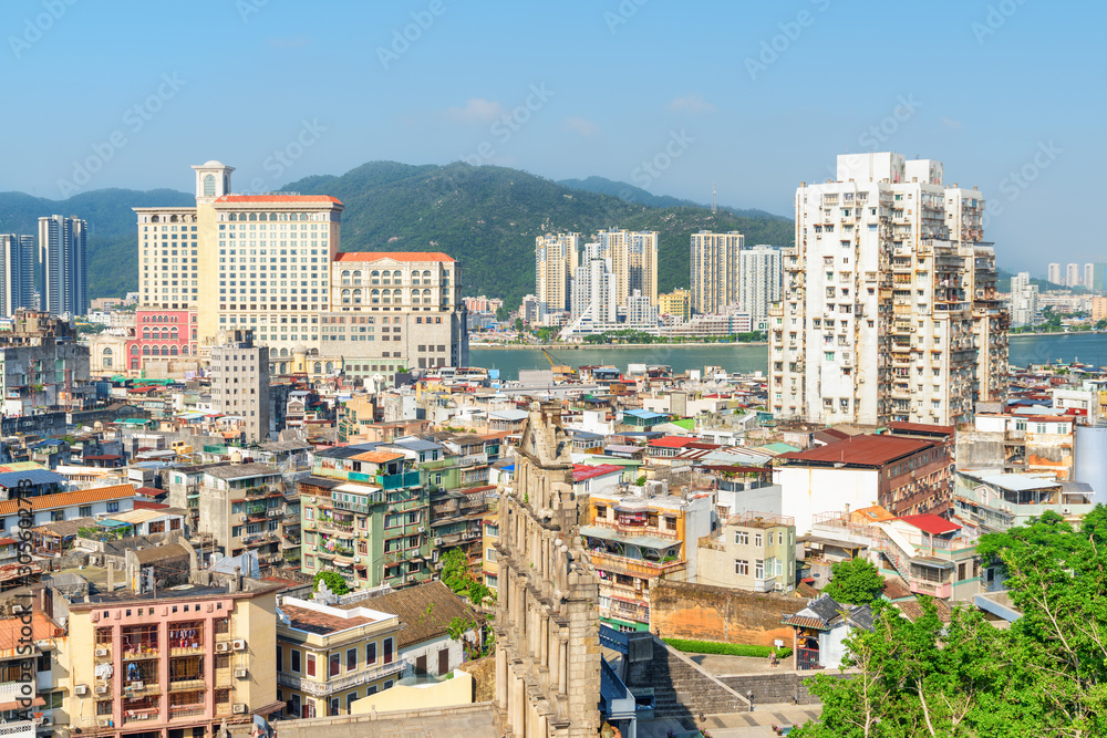 View of Macau on sunny day. Amazing cityscape