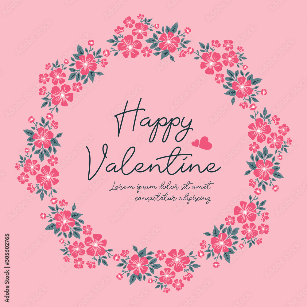 Banner valentine day, with bright pink flower frame pattern. Vector Banner valentine day, with bright pink flower frame pattern. Vector