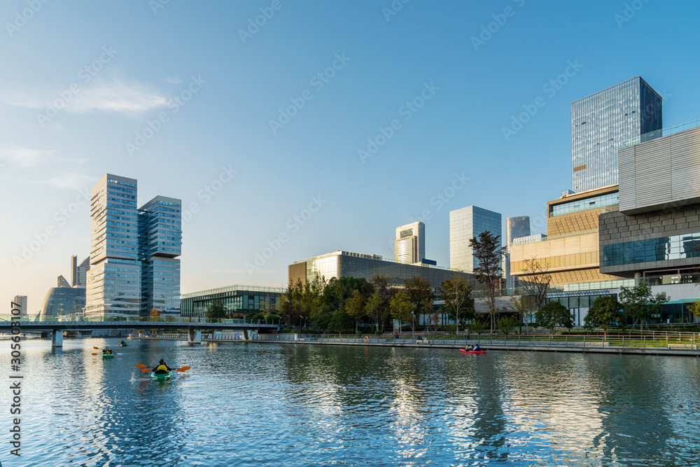 Naklejka premium Ningbo City Modern Architecture Landscape
