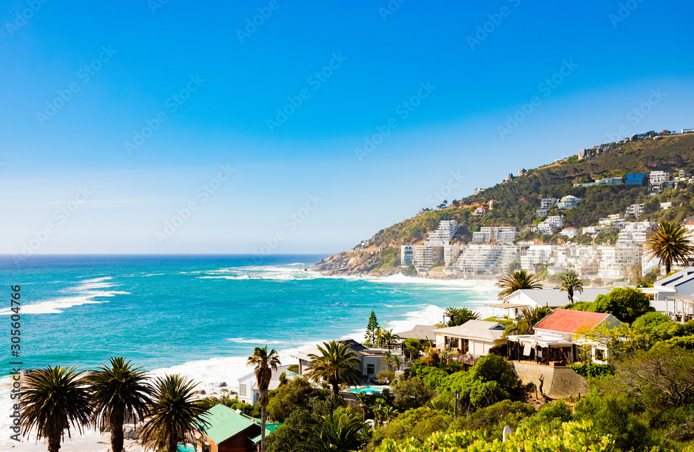 view of Clifton Beach and  apartments in Cape Town South Africa
