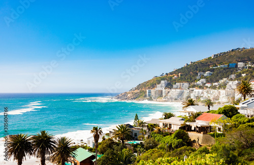 view of Clifton Beach and apartments in Cape Town South Africa