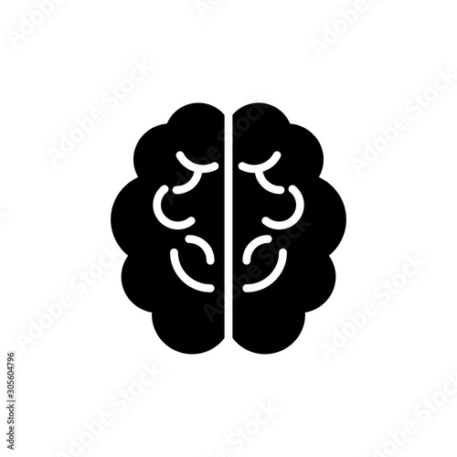 Human Brain Vector Glyph Icon