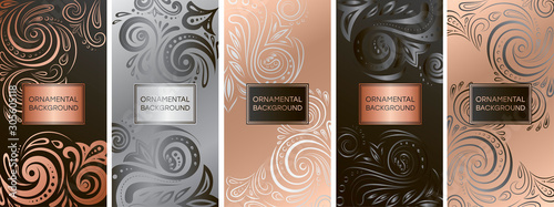Elegant packaging design of chocolate bars. Vintage Vector ornament template. Elegant, classic elements. Great for food, drink and other package types. Can be used for background and wallpaper.
