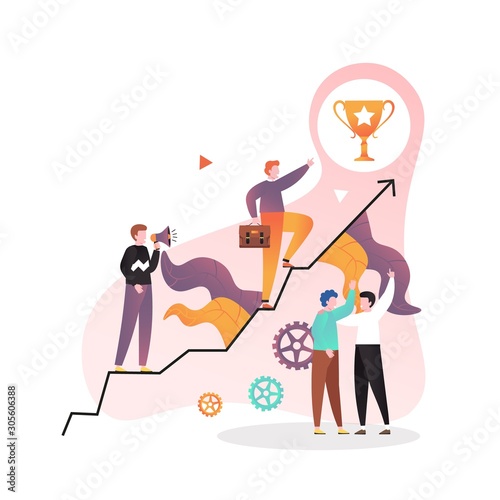 Coaching vector concept for web banner, website page