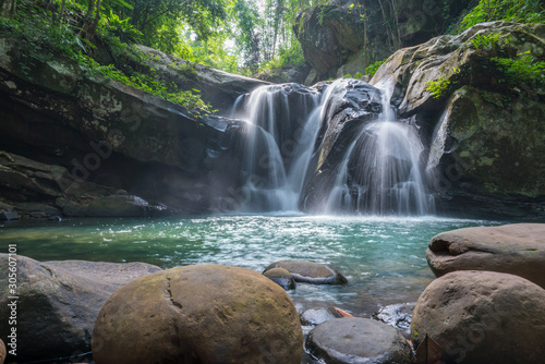 Waterfall scene at Phu Soi Dao national park in Uttaradit province Thailand photo