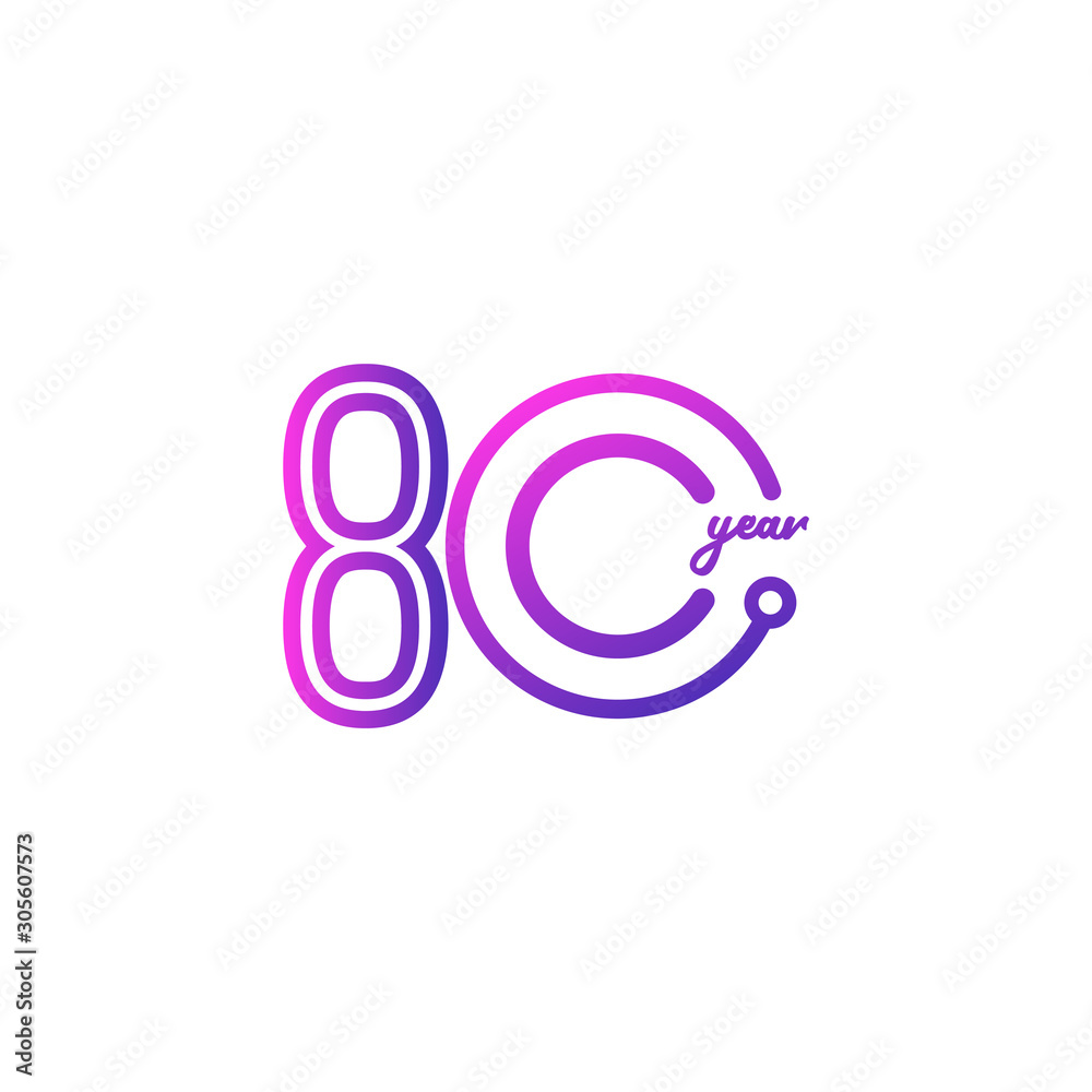 80 Years Anniversary Celebration Number Vector Template Design Illustration Logo Icon 80 Years Anniversary Celebration Number Vector Template Design Illustration Logo Icon