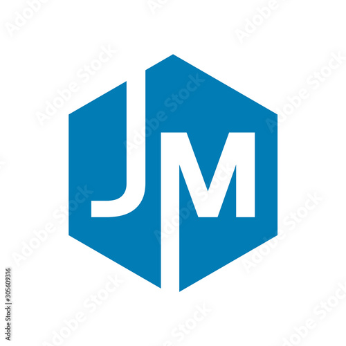 Initial letters JM modern logo template