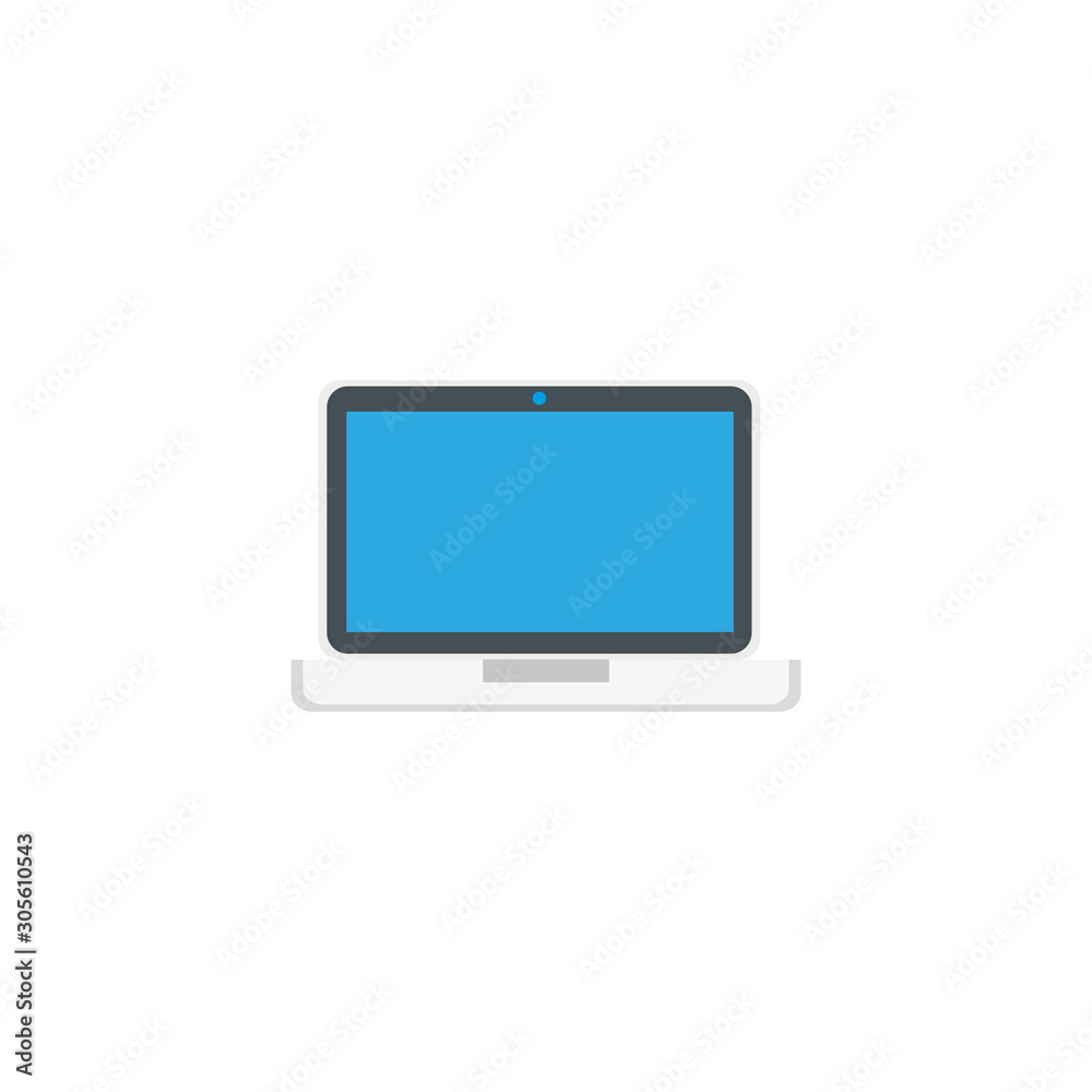 laptop with music flat style icon laptop with music flat style icon
