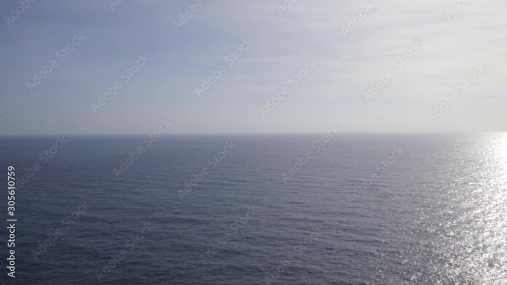 Wide Shot of Open Ocean With Solar Glare Gradient
