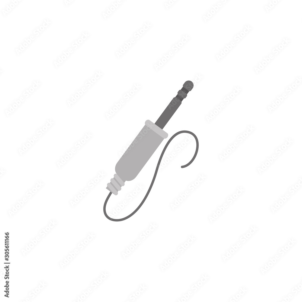 Obraz premium audio plug music flat style icon