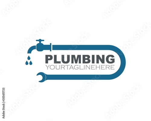 plumbing vector illustration logo icon