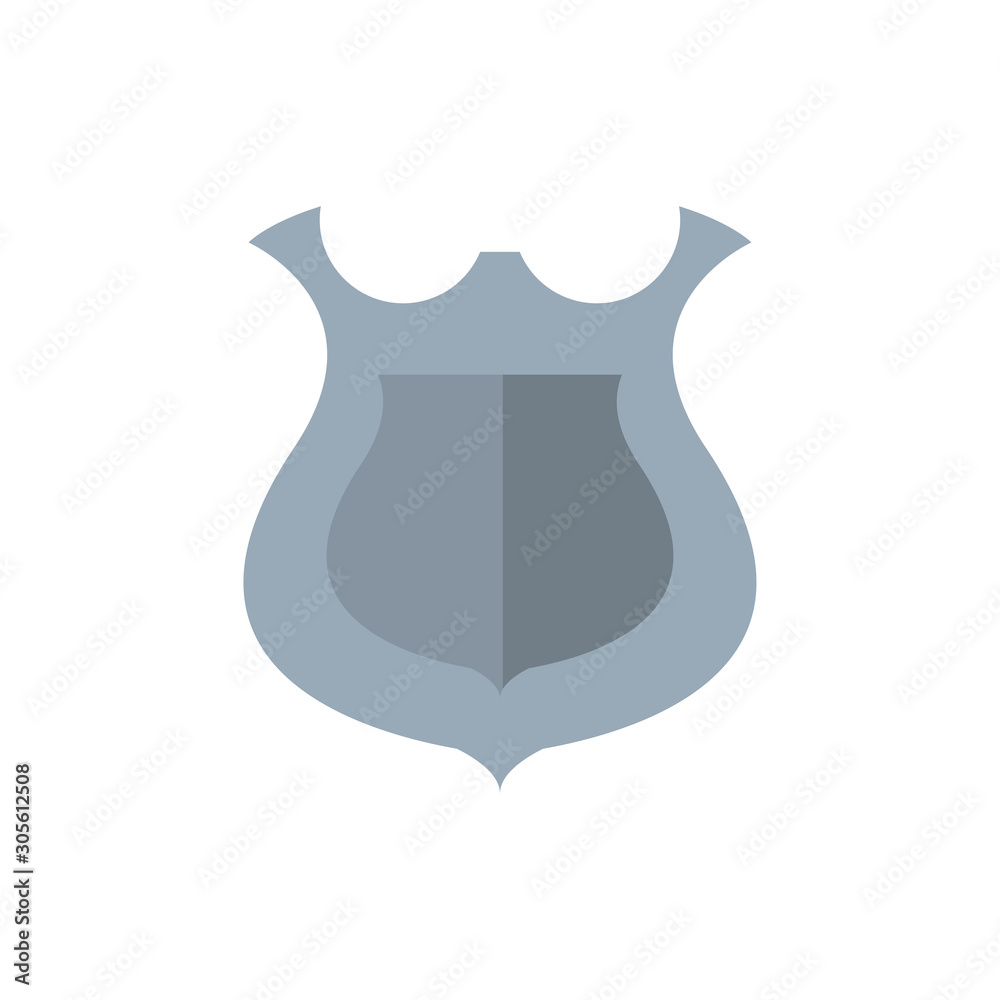medieval shield with flat style icon