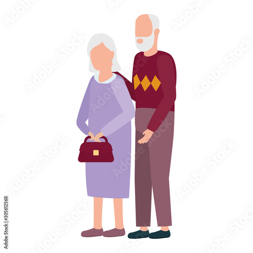 cute grand parents avatars characters
