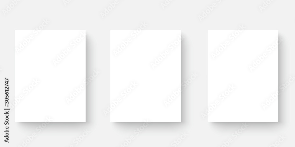 Blank white paper banner sheets with soft shadow. Vector Blank white paper banner sheets with soft shadow. Vector