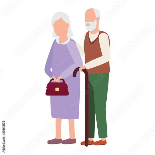 cute grand parents avatars characters