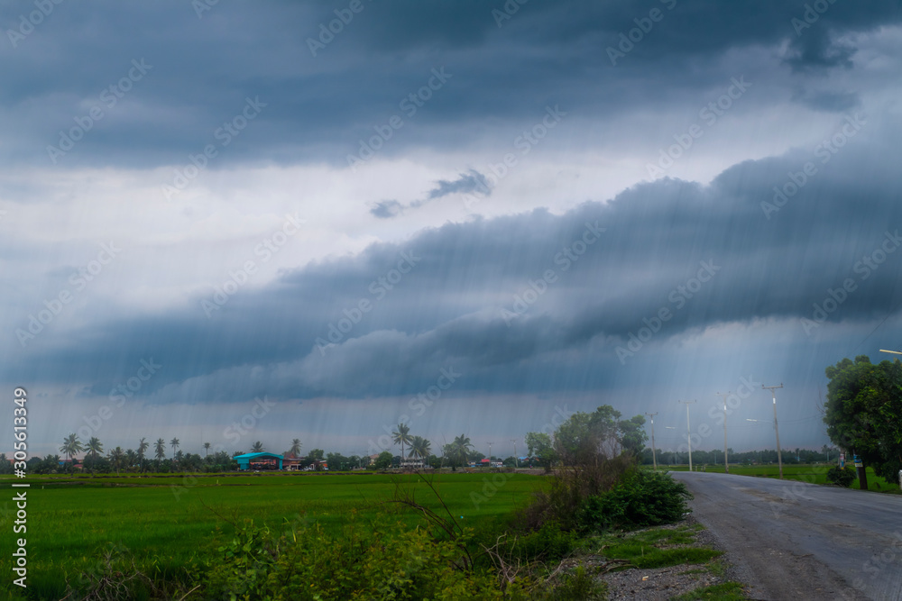 Storm could before heavy rain in countryside farmland Storm could before heavy rain in countryside farmland