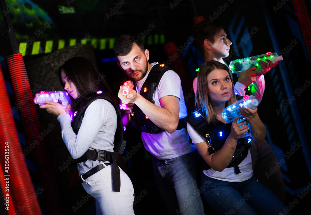 Young people during lasertag game