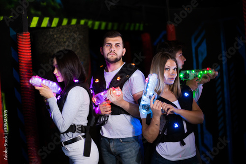 Young people during lasertag game