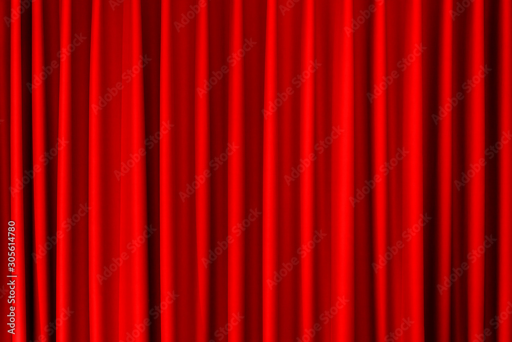 closed red velvet curtain - use for background