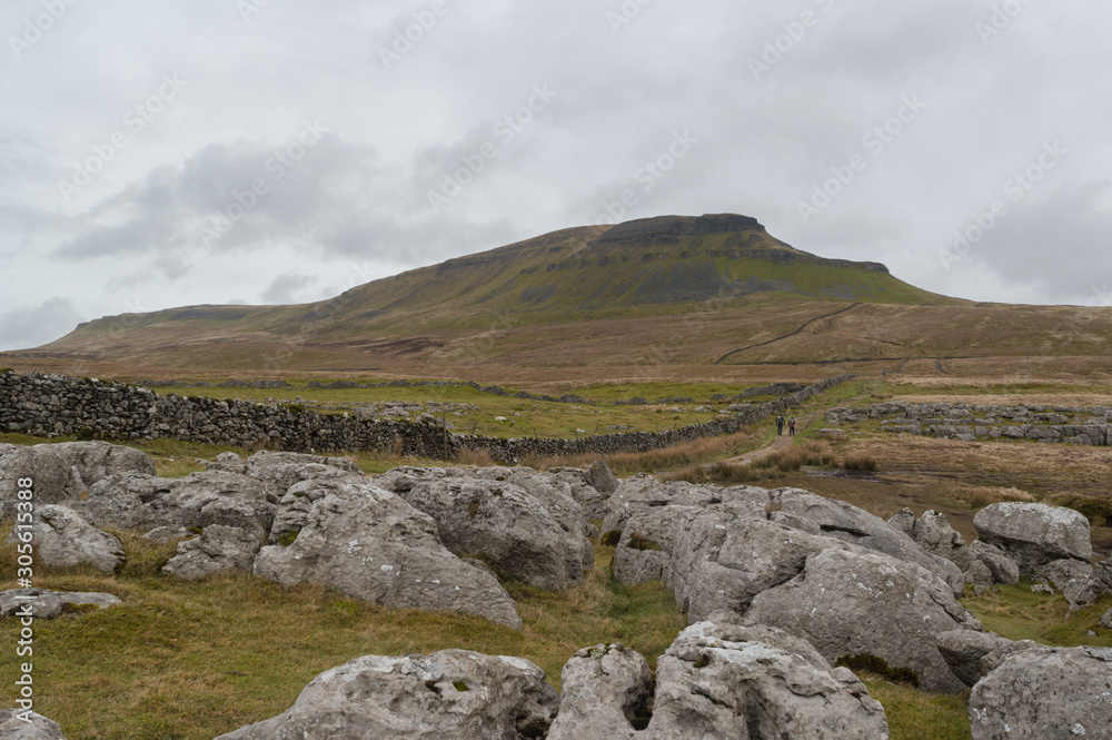 A view of the peak of Pen-y-ghent in the Yorkshire Dales