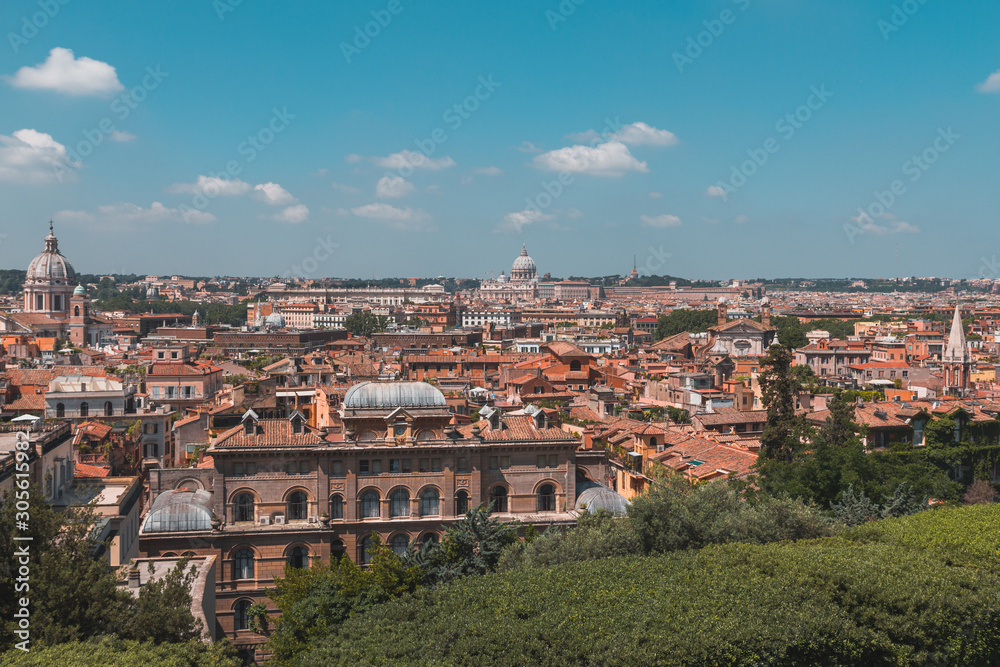 Panoramic view of Rome old city center