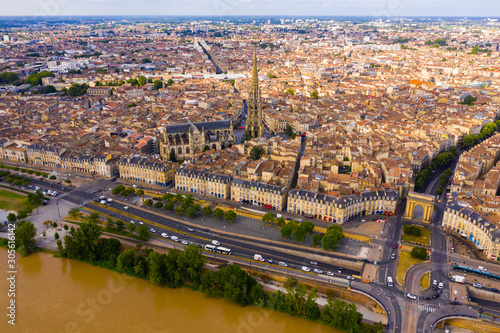Aerial view of Bordeaux cityscape photo