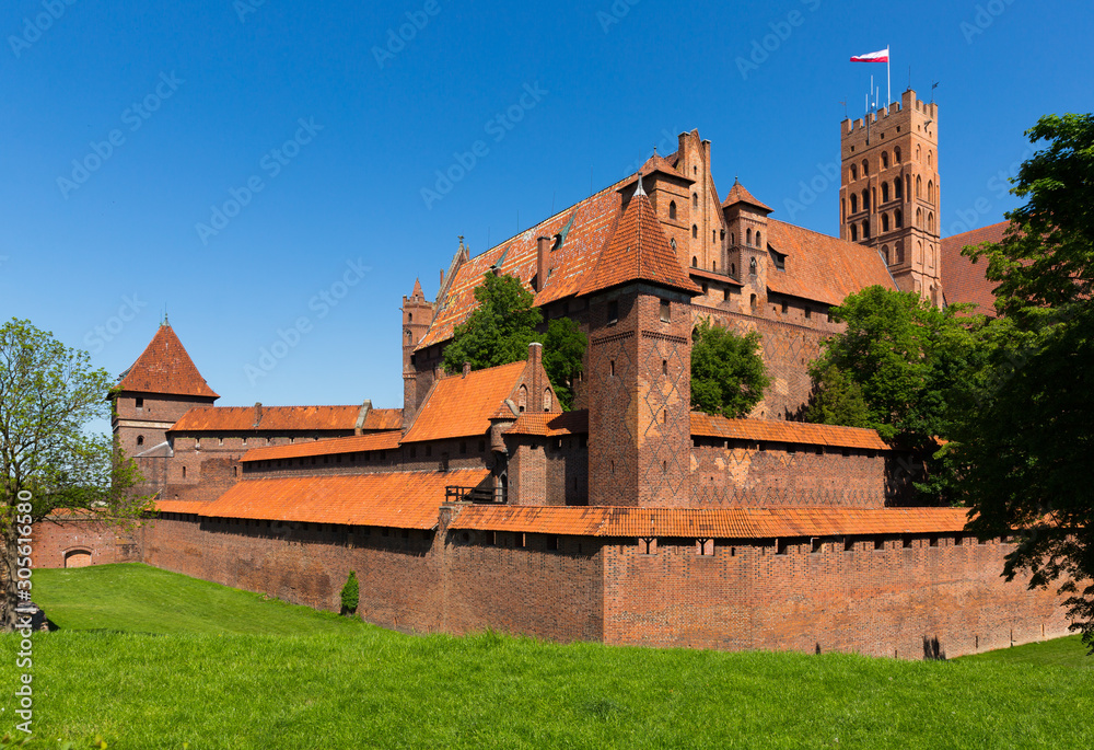 View on Malbork Castle in historcal city