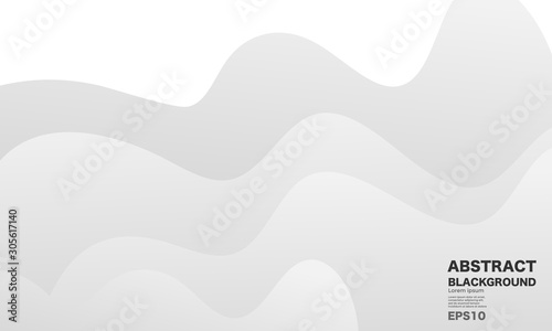 Abstract grey white waves and lines pattern. Vector