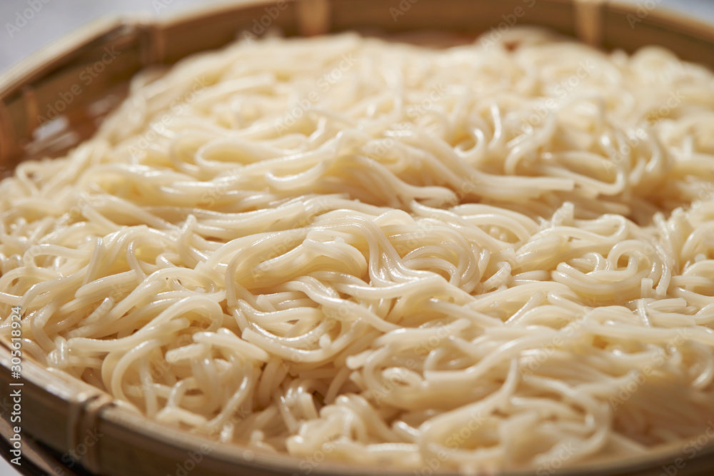 Boiled somen, white thin noodle Boiled somen, white thin noodle
