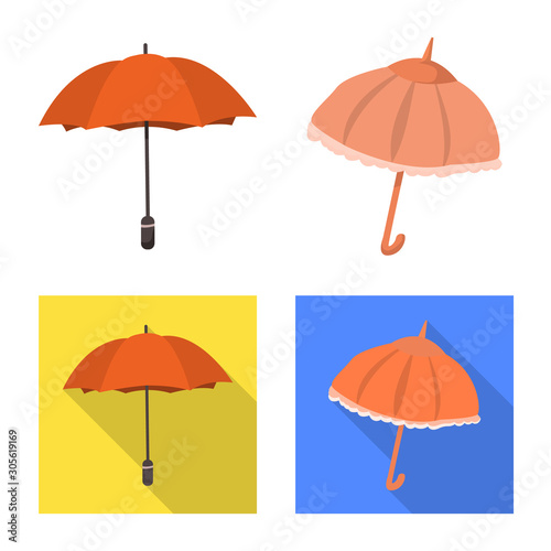 Vector design of protection and closed icon. Collection of protection and rainy stock vector illustration.