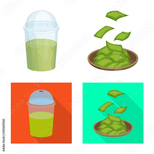 Vector illustration of protein and sea sign. Set of protein and natural vector icon for stock.