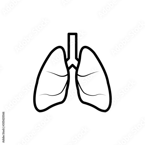 Lungs Vector Line Icon